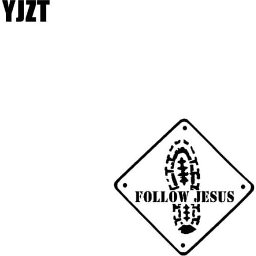 YJZT 17.8CM*17.8CM Follow Jesus Christian Vinyl Car Motorcycle Sticker Decals Black/Silver C13-000139