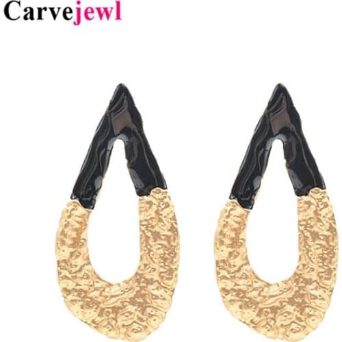 Carvejewl big stud earrings irregular tear drop hand painted enamel glaze stud earrings for women jewelry new Hyperbole earrings