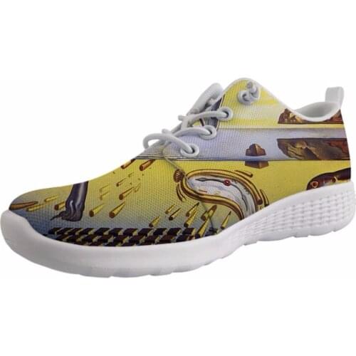 Women Outdoor Wading Shoes Holes On Bottom Female Lace Up Sneaker For Lady Girl Light Shoe Artist Painting Print Salvador Dali