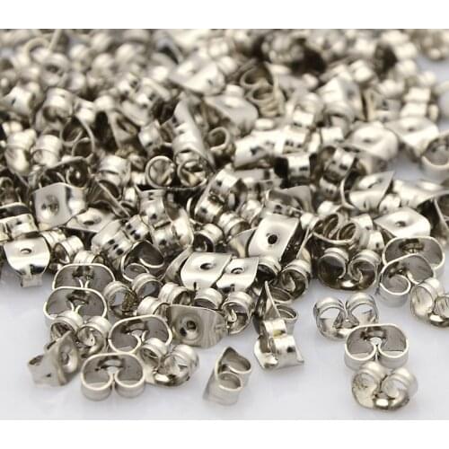 Fashion Stainless Steel Ear Nuts women Jewelry vintage Jewelry Accessories DIY Making 2019 female Gifts ,5x3.5x2mm,Hole: 1mm F60