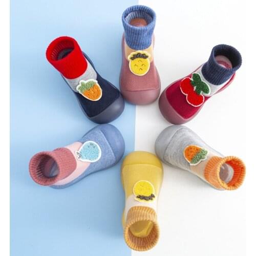2021 Winter Baby Toddler Fruit Shoes Non-Slip Anti-Off Foot Long Floor Knitted Socks First Walker 6Kinds 5Size 809 KeDing