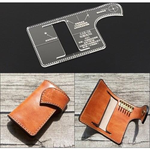 1Set Key bag storage bag acrylic design version hand-made leather design Craft DIY template