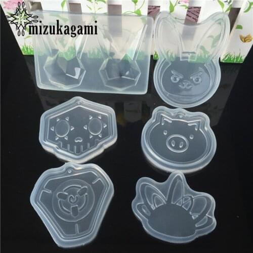 1pcs Handmade Pendant Animal Pig Rabbit Rectangle Resin Charms Molds For DIY Intersperse Decorate Making Jewelry Molds