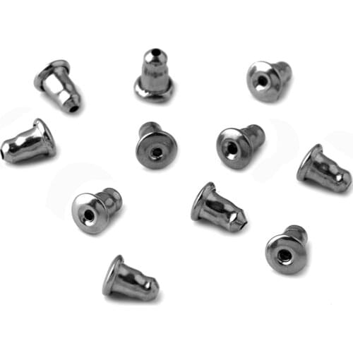 100pcs/lot Stainless Steel Earrings Jewelry Accessories Bullet Style Ear Plugging/Blocked Earring Back Diy Jewelry Making