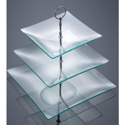 2 or 3 Layers Kitchen Jars Container Tempered Glass Rack Dried Fruit Tray Round Dish Cake Plate Frame Rack Kitchen Accessories