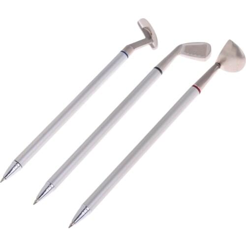 3Pcs Tool Pens Office Golf Club Mini Ballpoint Putter Ball Pen Golfers