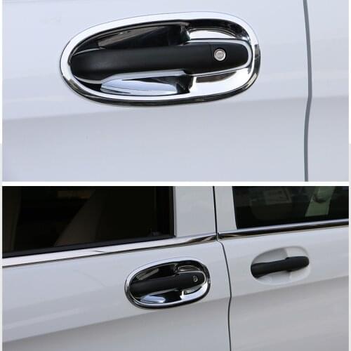 ABS Chrome Exterior Door Handle Bowl Cover Trims For Mercedes Benz Vito Metris Valente V-Class W447 V260L 2014-2018 Accessorie