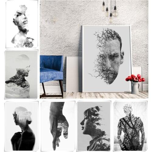 Abstract portrait Wall posters paint by number Scandinavian style nordic decoration home Wallpaper for walls