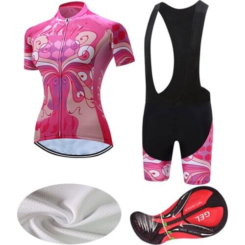 Free Shipping Women Road Bike Clothing BIB Kit 2021 Summer Cycling Jersey Set MTB Shorts Dress Female Bicycle Clothes Suit Shirt