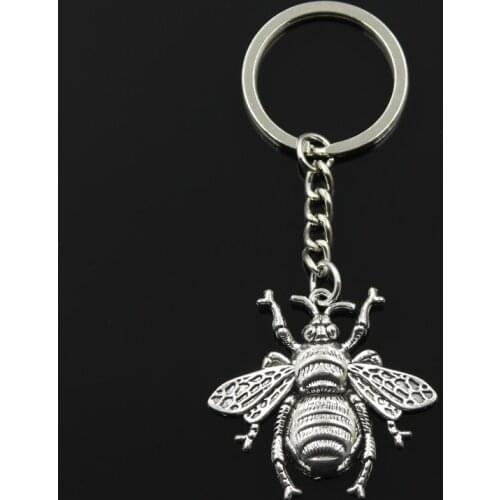 Keychain 40x38mm Hornet Honey Bee Pendants DIY Men Jewelry Car Key Chain Ring Holder Souvenir For Gift