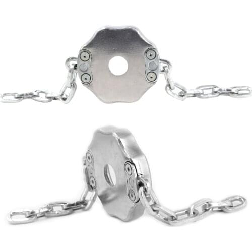 Chain Grass Trimmer Head Hay Metal Field For Outdoor Grass Cutting Line Head Lawn Mower Brush Cutter Head Thread (Silver)
