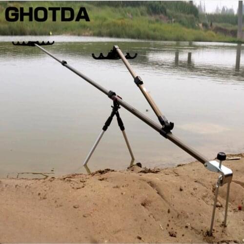 Fishing Rod Holder Adjustable Aluminium 1.5M 1.7M 2.1M Rod Pole Holder Bracket with Support Bipod