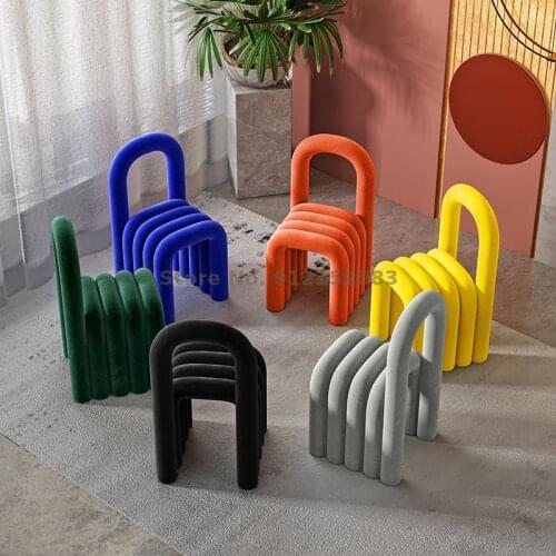 Ins creative dressing stool light luxury simple home designer special-shaped elbow dining chair studio dressing stool makeup cha
