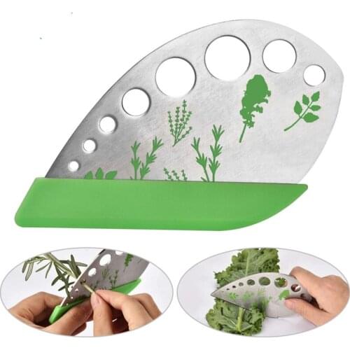 2 Pcs Herb Stripper Tool 9 Holes Stainless Steel kale Leaf Stripping Zip Tools, Curved Edge Can be Used as a Kitchen Gadgets