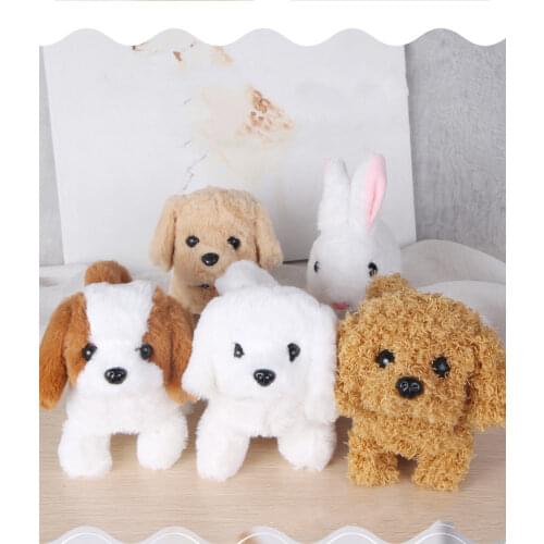 Electric Plush Simulation Display Mold Teddy Corgi Dog Rabbit Tail Wagging Ass Shaking Toy Robot for Children Interesting Gifts