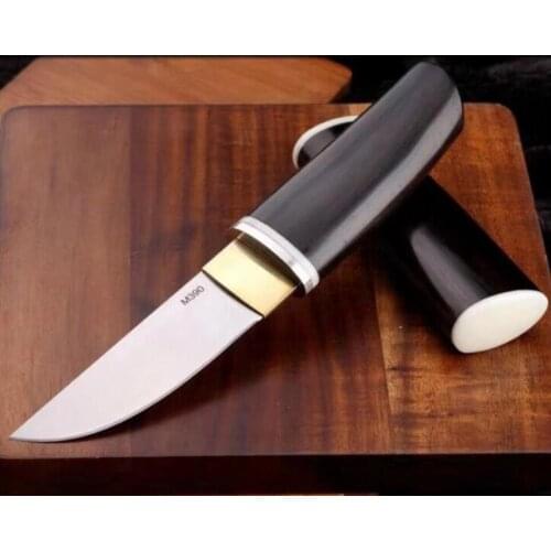 Palace Warrior I Pocket Straight Fixed Blade Knife M390 Blade Ebony Handle Tactical Hunting Fishing EDC Survival Tool Knives