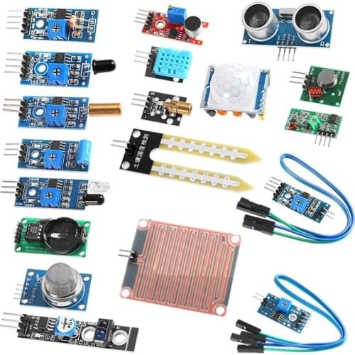 16 in 1 Sensor Modules Kit for Arduino Raspberry Project Super Starter Kits for UNO R3 Mega2560 Mega328 Nano Raspberry Pi 4b 3