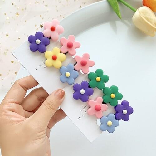 Korean Sweet Floral Hair Pin For Girls Cute Bb Clip Hair Accessories Toddlers Kids Hairpin Hair Styling Tools Barrettes