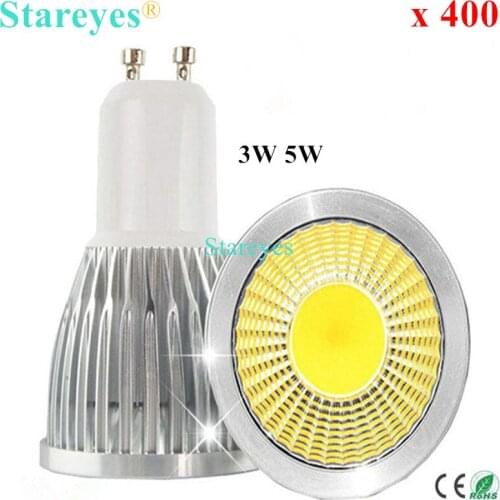 FedEX Free shipping 400 Pcs Dimmable 5W 3W GU10 E27 B22 E14 GU5.3 MR16(12V) LED COB Spotlight Downlight lamp Bulb Light Lighting