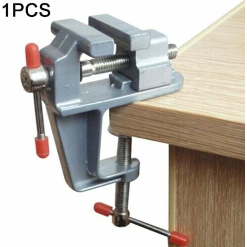 1pc Mini Table Vise Swivel Lock Hobby Clamp On Table Bench Screw Vise Aluminum For DIY Jewelries Craft Mould Fixed Repair Tool