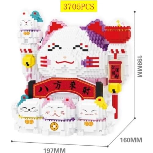 Mini Blocks Chinese Style Building Toy The God of Wealth Auction Figures Brinquedos for Children Gift Adults New Year Present