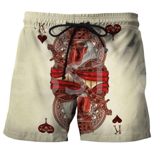 Tessffel Rooster Chicken Cock Animal Camo Tattoo NewFashion Men/Women 3DPrint Summer Streetwear Beach Shorts Funny Short Pants 1