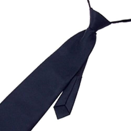 Hot Men Dark Blue Polyster Zip Up Zipper Tie Necktie