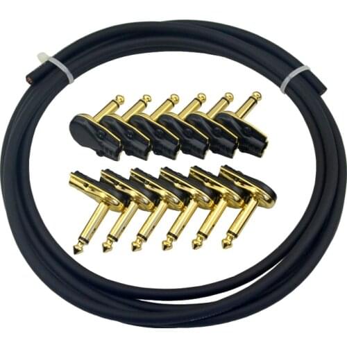 3 X DIY Guitar Effect Pedal Cable kit With 1/4 inch 6.35mm Guitar Effects Pedal Connector Jack For Guitar Bass