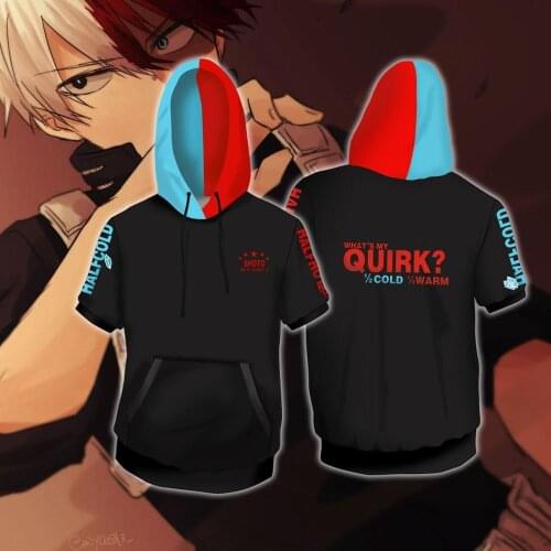 New Short Sleeve My Hero Academia cosplay costume Hoodie Cosplay Hooded Sweatshirt Jackets