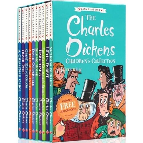 Original English book 10 Books Gift Box Set The Charles Dickens English Storybook Children Reading Book Kids Learning Gift