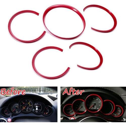Car Dashboard Instrument Meter Panel Cover Trim Ring Decoration ABS 5Pcs/set Fit for Porsche Cayenne 2011-2016 Car Inner decal