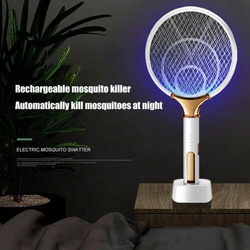 Rechargeable High-Voltage Electric Fly Swatter Mosquito Racket Bug Killer