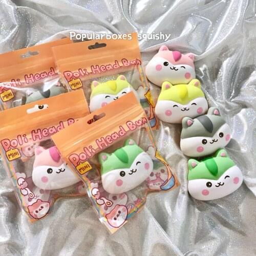 Popularboxes poli mini head bun squishy Slow Rising Gift Toy
