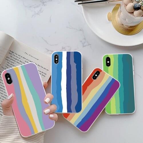 Rainbow Stripe Case For Samsung Galaxy S21 Ultra S20 FE S9 S10 Plus S8 A51 A52 A50 A72 A71 A70 A31 A10 A40 A22 A12 A21S A32 Capa