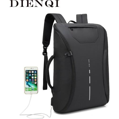DIENQI Nylon Mens Big Bag USB Charging Backpack Business Trip Male Female Outdoor Travel Large Capacity Backpack Mochila Rugzak