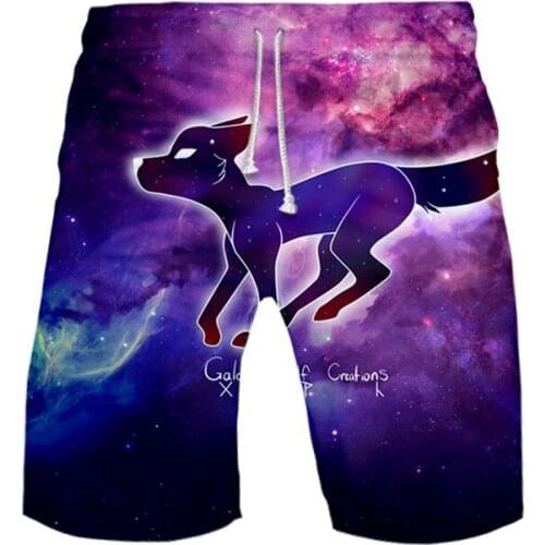 Harajuku Style Wolf Printed Board Shorts Trunks Summer boy Quick Dry Beach Swiming Shorts Men Hip Hop Short Pants Beach Pants