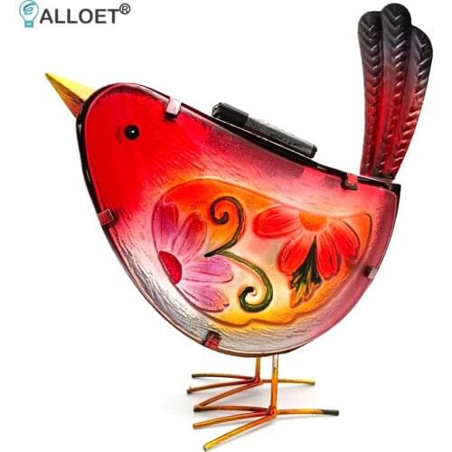 LED Solar Light Outdoor Waterproof Wrought Iron Bird Lamp Solar Lawn Light Garden Ornament Home Patio Party Decoration
