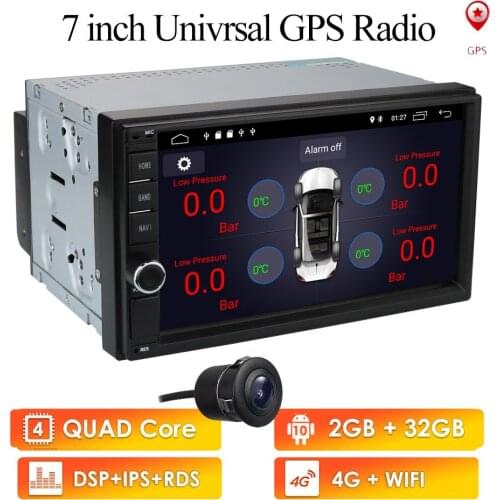 2G RAM Android 10 Auto Radio Quad Core 7Inch 2DIN Universal Car NO DVD player GPS Stereo Audio Head unit Support DAB DVR OBD BT