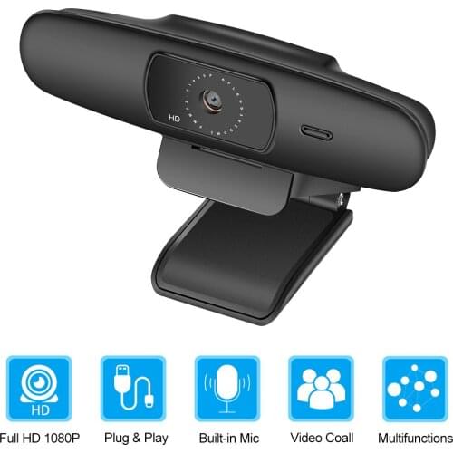 Webcam 1080p,HD webcam 1920x1080 Built-in Microphone Auto Focus High-end Video Call Computer Web Camera for PC Laptop USB Webcam