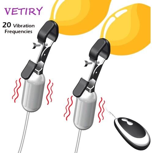 Vibrator Nipple Clamps Breast Massage Sex Toys for Women Clitoral Nipple Clip 20 Frequency Remote Control Adult Games Flirt Toys