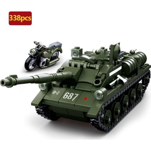 Military series World War Russian SU-85 tank soldier weapon Accessories DIY Model Building Blocks Toys Gifts