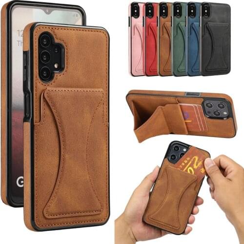 Phone Protective Case For Samsung Galaxy A12 A32 A42 A52 A72 A51 A71 5G A21S A30 Card Slot Magnetic Stand Back Cover Leather