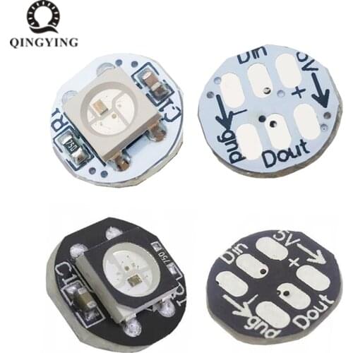 10pcs-50pcs WS2812B WS2812 LED Chip 5050 SMD RGB DC5V With Black / White PCB Board Heatsink 9.6mm Diameter WS2811 IC Built-in