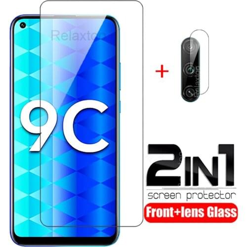 2IN1 Screen Protector For honor 9c Tempered Glass For Huawei honor 9a 9s 9 lite 9x china globa 10 lite 10i Camera Lens glass