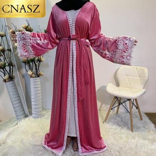 2020 New Design High Quality Beautiful Lady Modest Fashion Velvet Dress Pattern Latest Abaya Designs Dubai Middle East Fashion