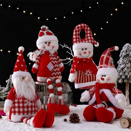 2022 New Year Christmas Ornaments Faceless Doll Snowman Santa Claus Hanging Christmas Decorations for Home Xmas Kids Gift