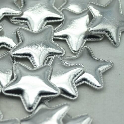46mm 30PCS/Pack Silver Ultrasonic Sewing Lucky Stars,DIY Crafts,Hair Bands Accessories Free Shipping