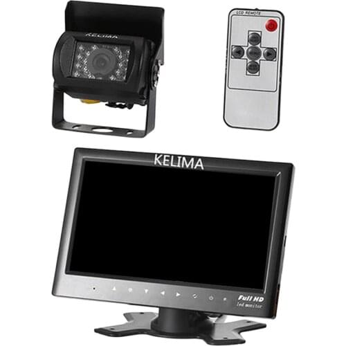 7" Car Wide Angle Rear View Monitor + IP65 18 LED Reversing Rear View Camera