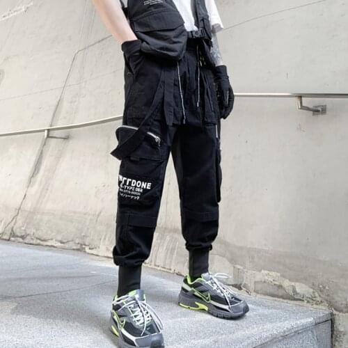 2019 New Big Pockets Streetwear Trousers Hip Hop Punk Harem Pants Jogger Sweatpants Male Cargo Pants drop shipping LBZ60