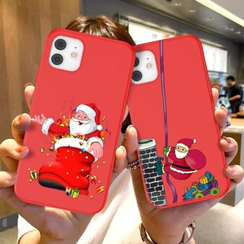 LUPWAY Christmas Santa Claus Phone Case For iPhone 11 12 Pro Max X XR XS 12 Mini 6 6S 5 5S 7 8 Plus SE 2020 Cartoon TPU Cover